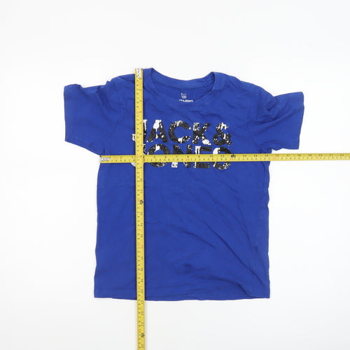 Jack & Jones Boys Blue Sequin Logo Short Sleeve T-Shirt 12 Years