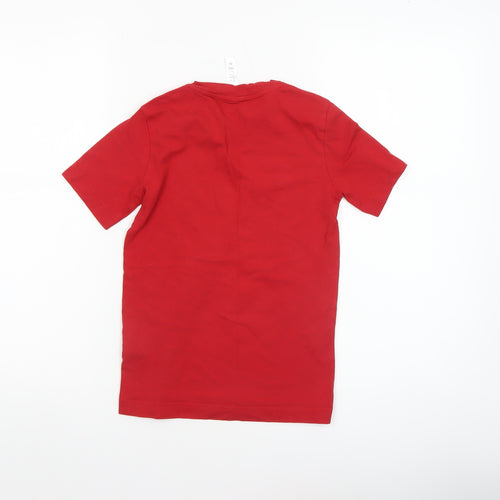 Adidas Boys Red V-Neck Short Sleeve Cotton Sports T-Shirt 9-10 Years