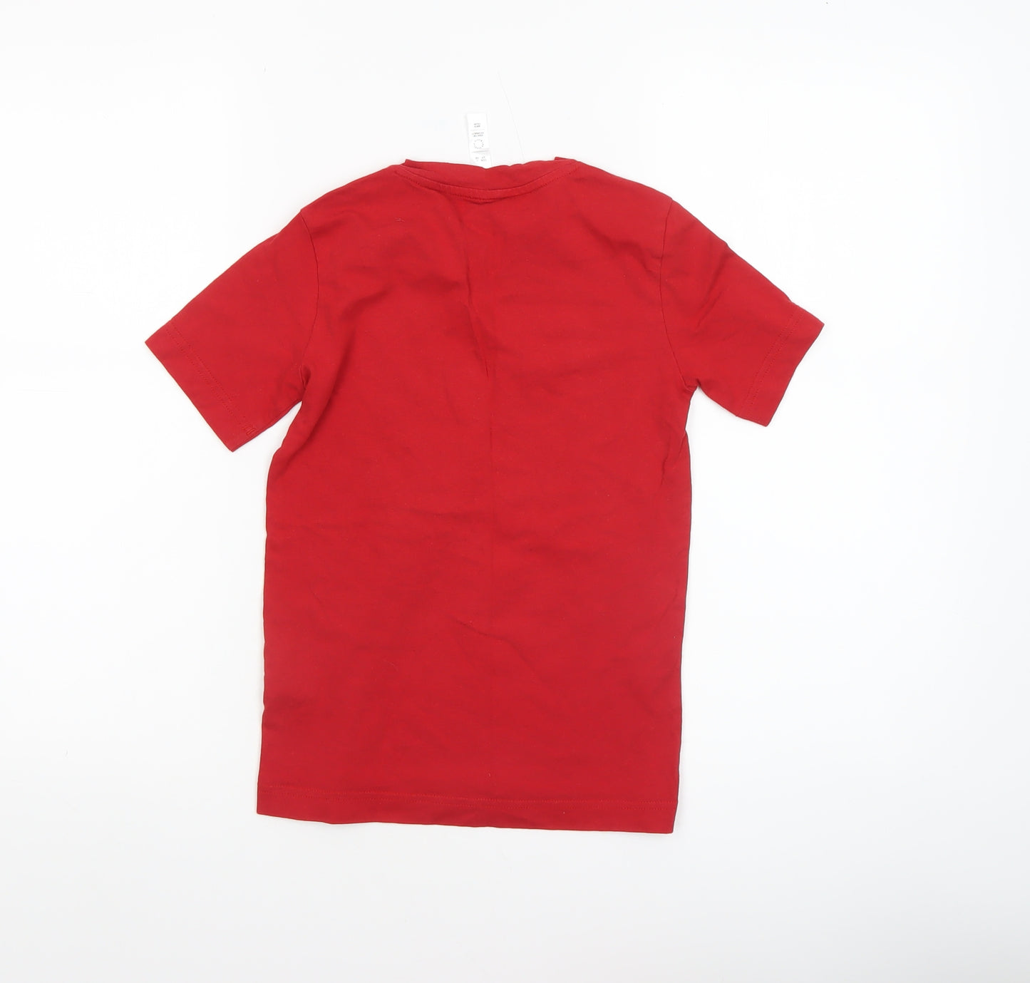 Adidas Boys Red V-Neck Short Sleeve Cotton Sports T-Shirt 9-10 Years