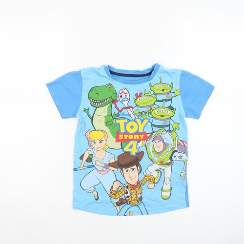 Dunnes Stores Boys Blue Toy Story 4 Short Sleeve Cotton T-Shirt 6-7 Years