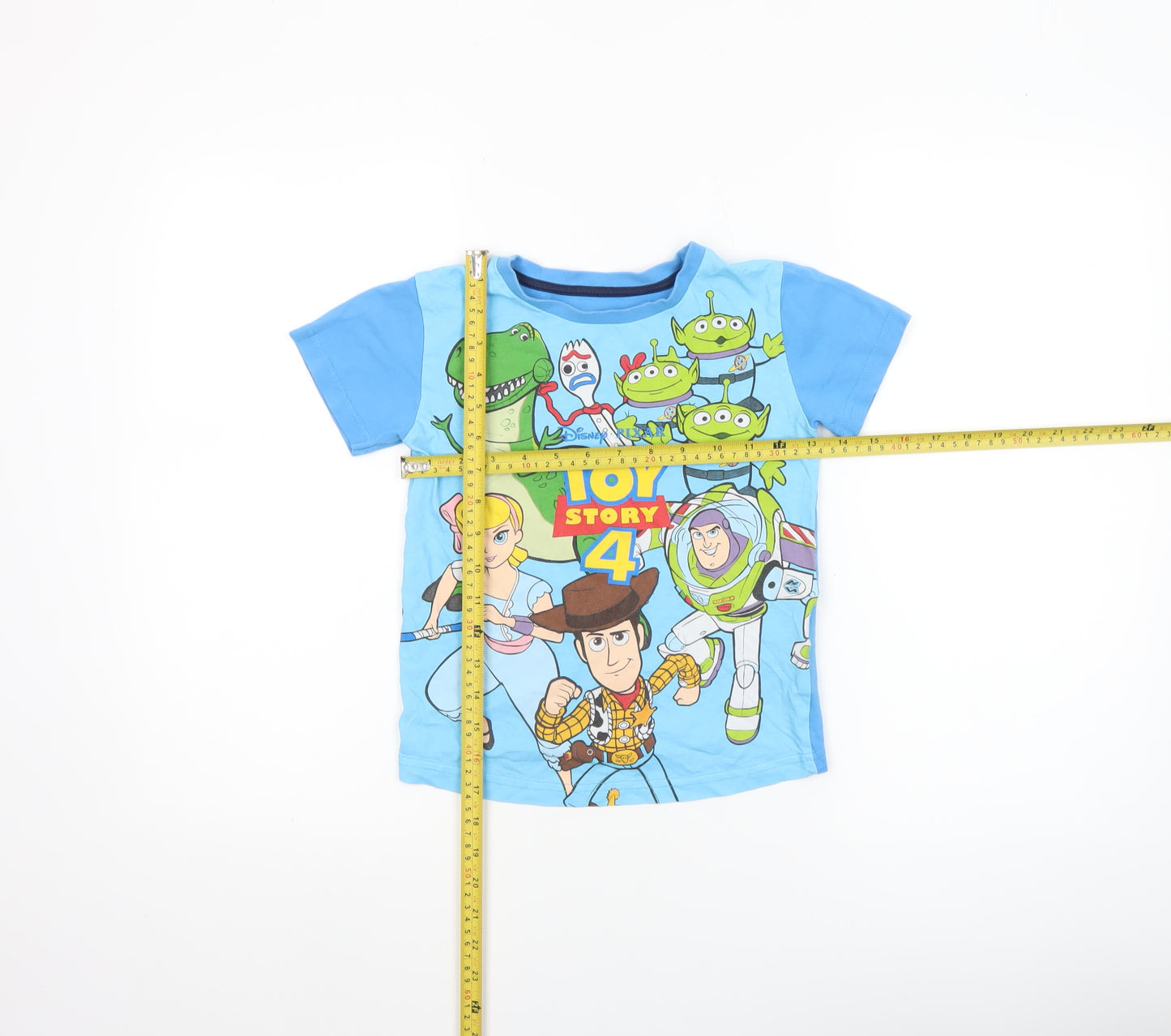 Dunnes Stores Boys Blue Toy Story 4 Short Sleeve Cotton T-Shirt 6-7 Years