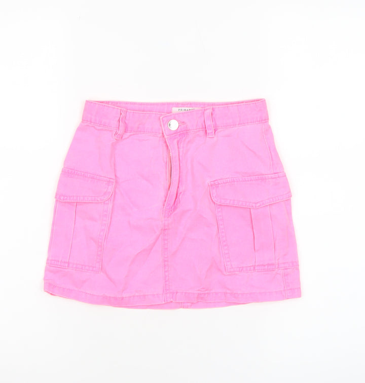 Primark Teens Pink Cotton Cargo Short Skirt 7-8 YRS