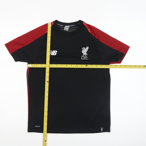 New Balance Boys Black Liverpool FC Short Sleeve Athletic T-Shirt Size 146