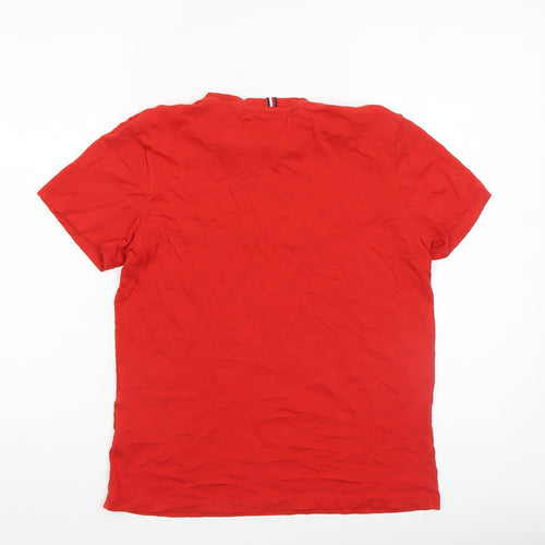 Tommy Hilfiger Boys Red Logo Cotton T-Shirt Size 164 Regular Fit