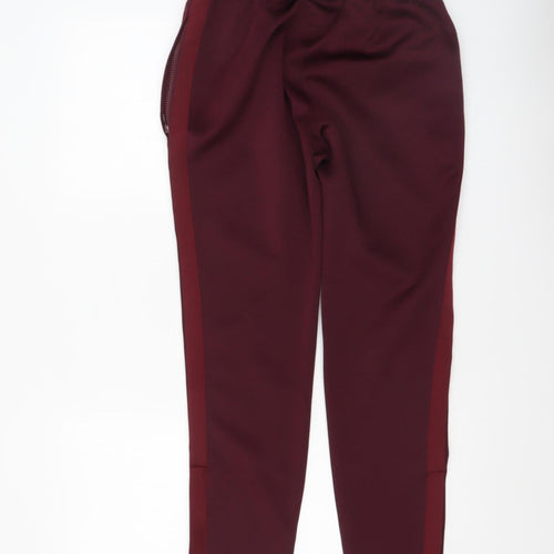 GK Mens Burgundy Joggers Medium Polyester Blend Comfortable Fit