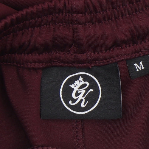 GK Mens Burgundy Joggers Medium Polyester Blend Comfortable Fit
