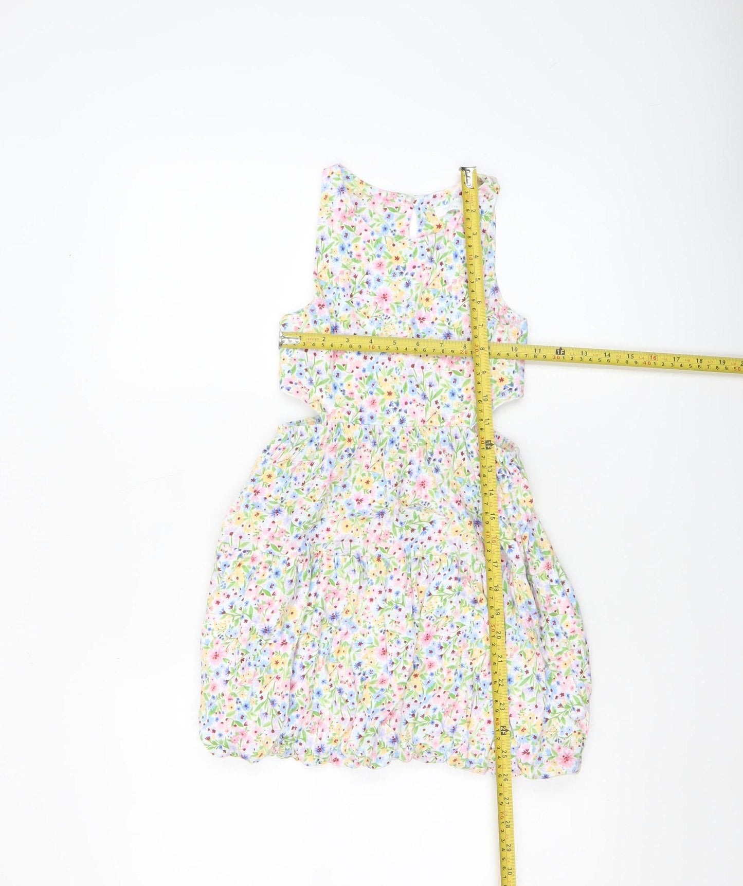 Leigh Tucker Willow Girls Multicoloured Floral Cotton Sleeveless A-Line Dress 8-9 Years