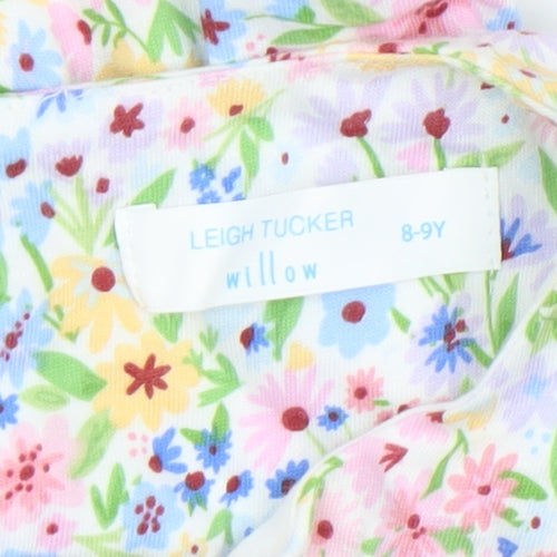 Leigh Tucker Willow Girls Multicoloured Floral Cotton Sleeveless A-Line Dress 8-9 Years
