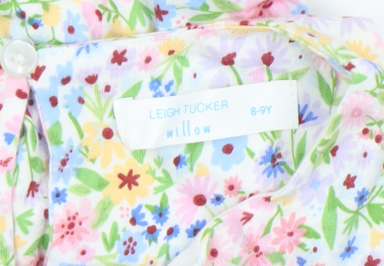 Leigh Tucker Willow Girls Multicoloured Floral Cotton Sleeveless A-Line Dress 8-9 Years