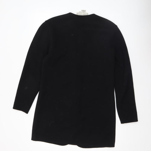 Adrienne Vittadini Women's Black Wool Cardigan L Classic Long Sleeve