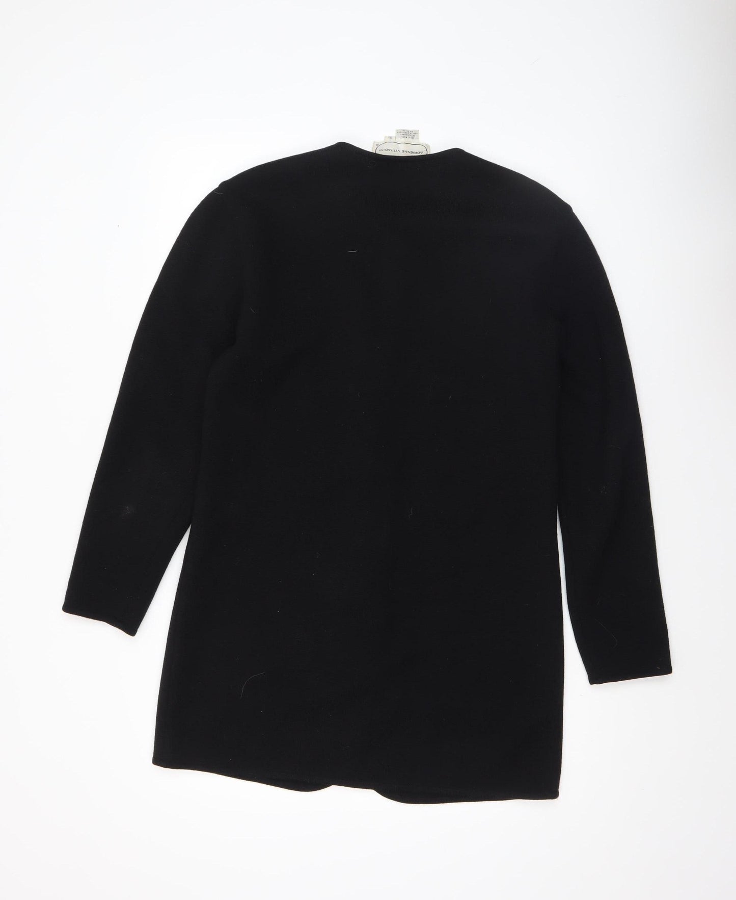 Adrienne Vittadini Women's Black Wool Cardigan L Classic Long Sleeve