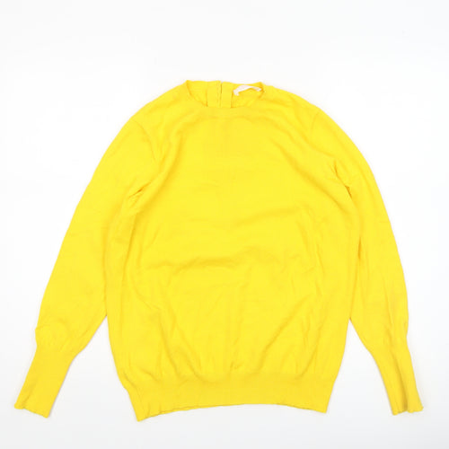 Savida Women's Yellow Crew Neck Long Sleeve Pullover Jumper Size 14