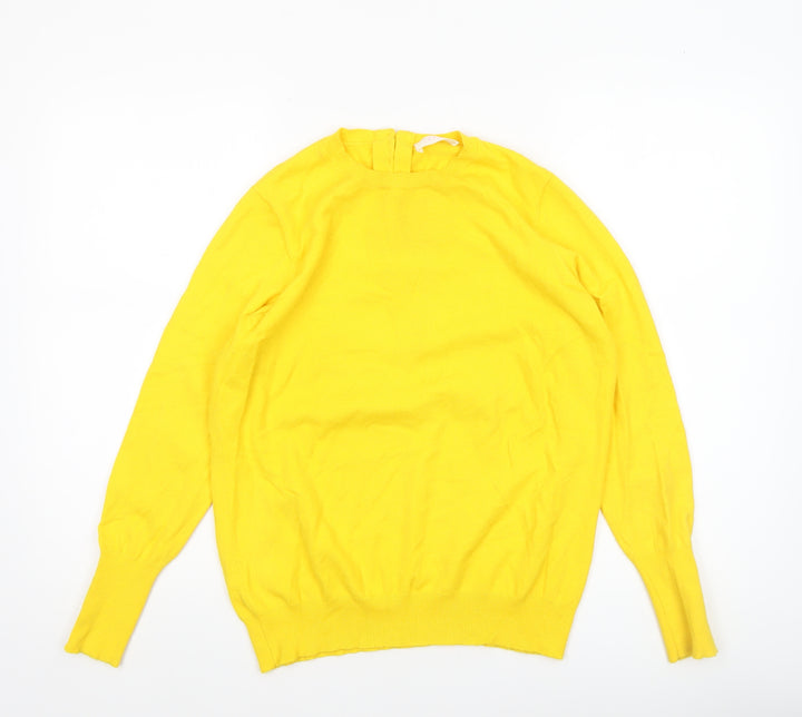 Savida Women's Yellow Crew Neck Long Sleeve Pullover Jumper Size 14
