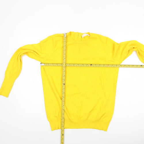 Savida Women's Yellow Crew Neck Long Sleeve Pullover Jumper Size 14
