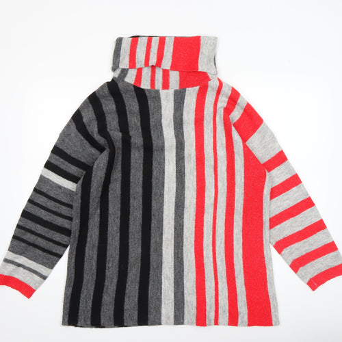 Tea Lane Women’s Multicoloured Roll Neck Striped Jumper M