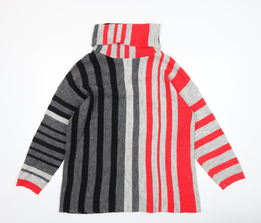 Tea Lane Women’s Multicoloured Roll Neck Striped Jumper M