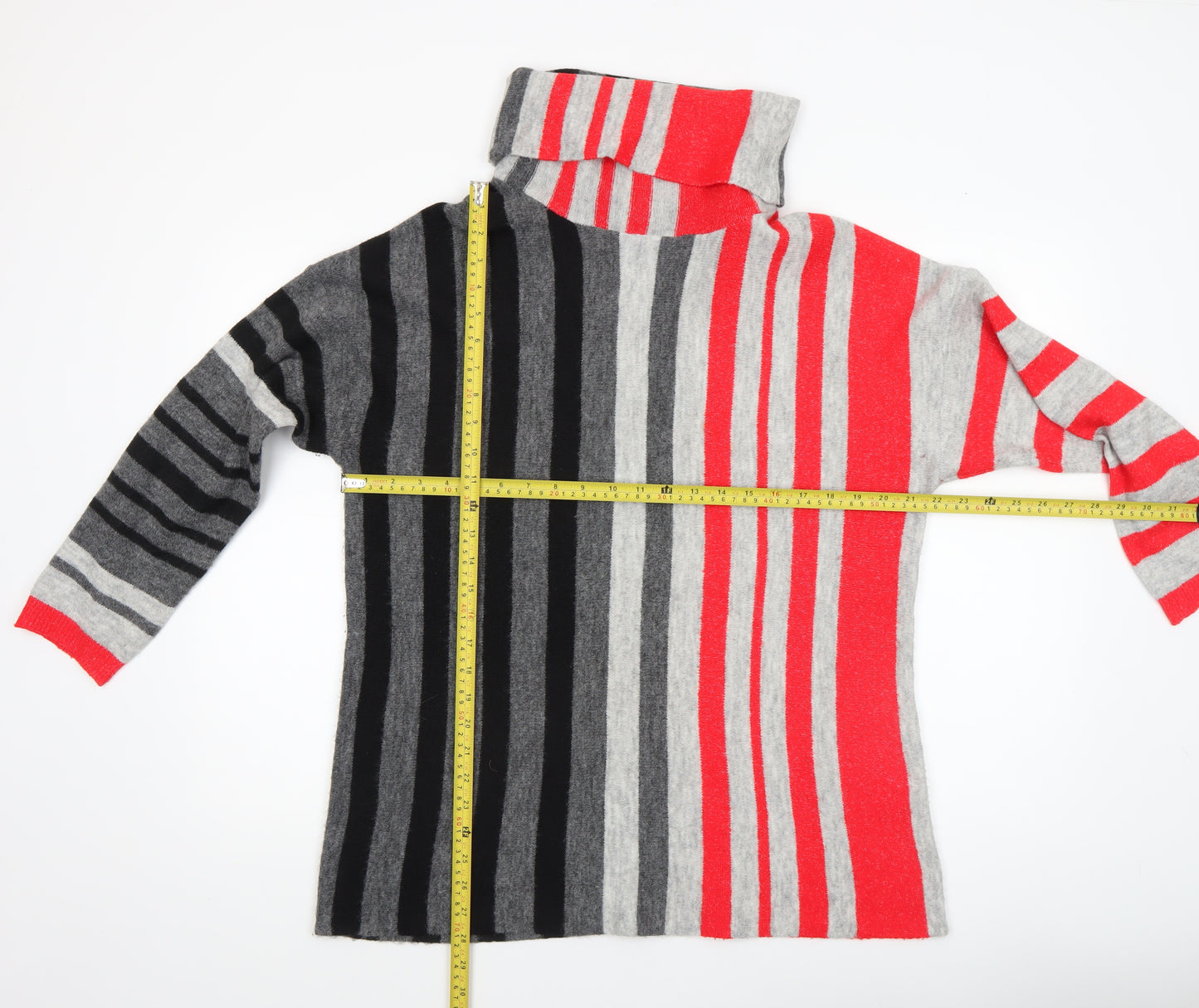 Tea Lane Women’s Multicoloured Roll Neck Striped Jumper M