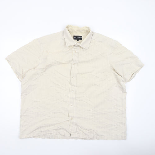 Marks and Spencer Autograph Men's Beige XL Short Sleeve Button-Up Shirt