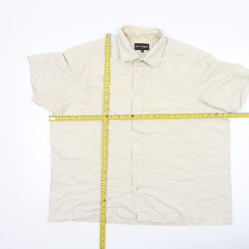 Marks and Spencer Autograph Men's Beige XL Short Sleeve Button-Up Shirt