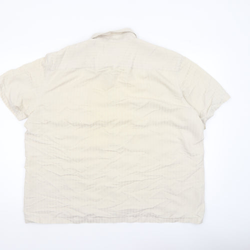 Marks and Spencer Autograph Men's Beige XL Short Sleeve Button-Up Shirt