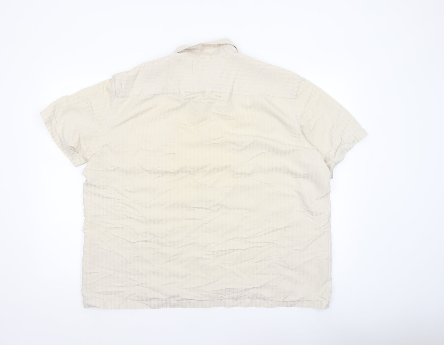 Marks and Spencer Autograph Men's Beige XL Short Sleeve Button-Up Shirt