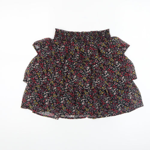 Miss Selfridge Petites Floral Mini Skirt Women Multicolour UK 6 Ruffle Polyester