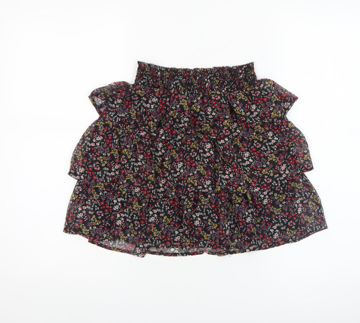 Miss Selfridge Petites Floral Mini Skirt Women Multicolour UK 6 Ruffle Polyester