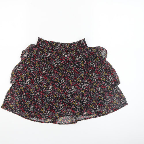 Miss Selfridge Petites Floral Mini Skirt Women Multicolour UK 6 Ruffle Polyester