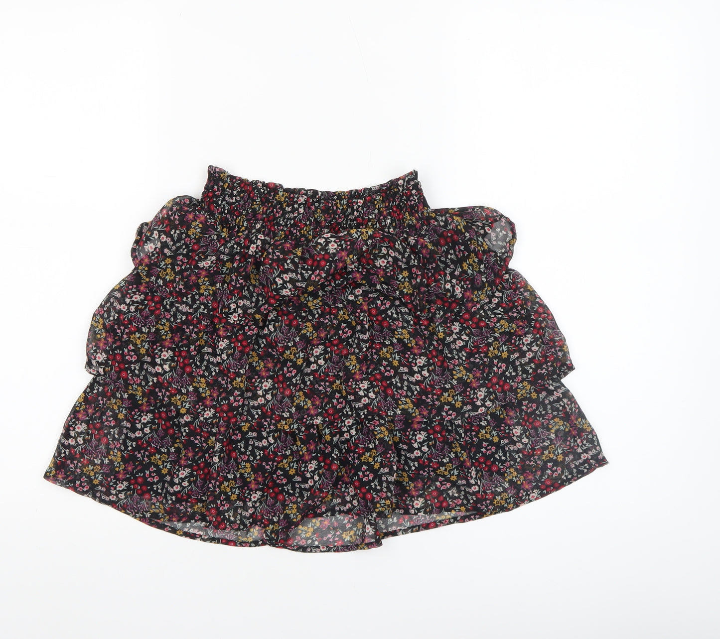 Miss Selfridge Petites Floral Mini Skirt Women Multicolour UK 6 Ruffle Polyester