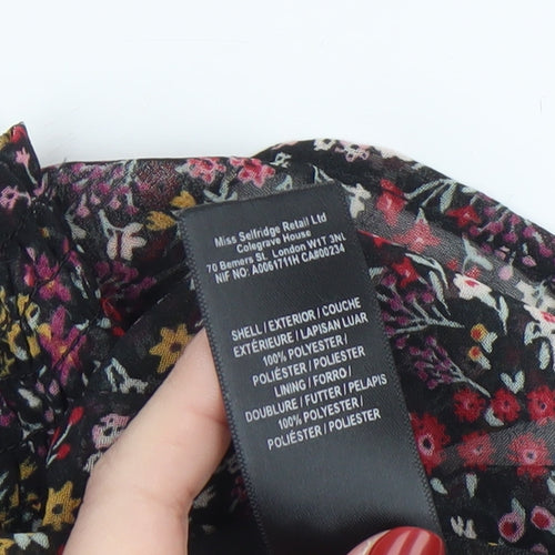 Miss Selfridge Petites Floral Mini Skirt Women Multicolour UK 6 Ruffle Polyester