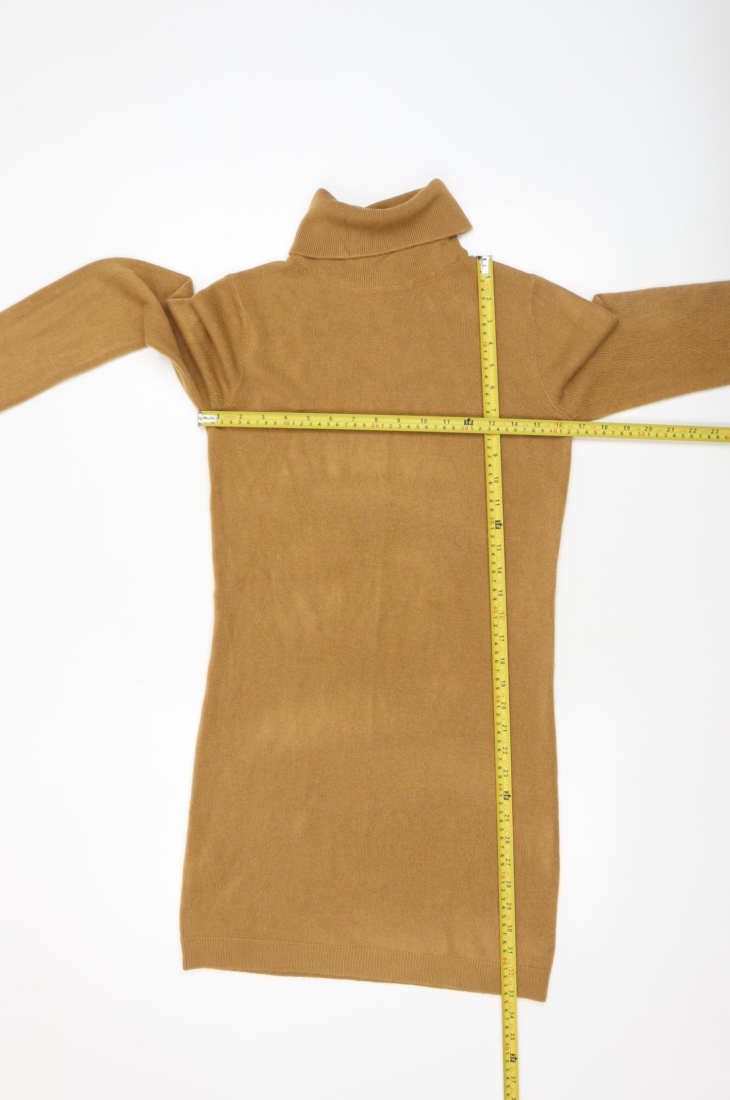 Forever 21 Women’s Brown Roll Neck Long Sleeve Knit Tunic Jumper Size S