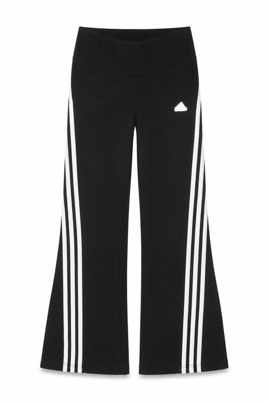 Adidas Girls Black Striped Jogger Trousers 9-10 Years Cotton Blend