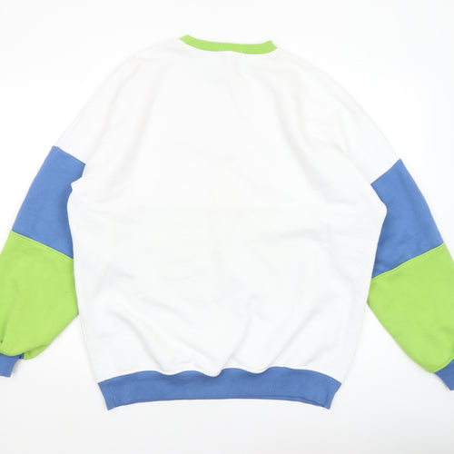 PrettyLittleThing Women’s Colourblock Green Blue White Sweatshirt UK 10