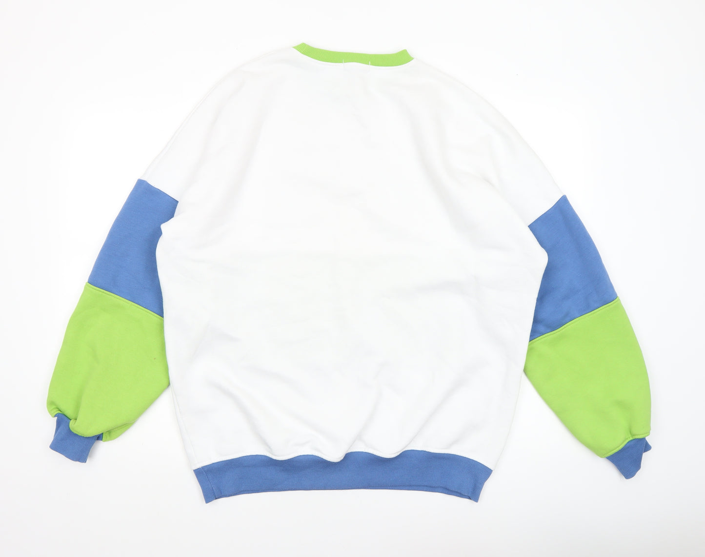 PrettyLittleThing Women’s Colourblock Green Blue White Sweatshirt UK 10