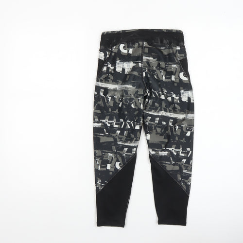 Puma Girls Black Geometric Print Activewear Leggings 9-10 Years