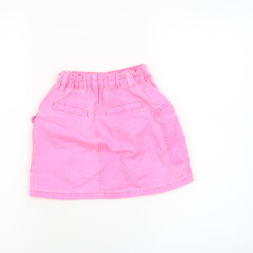 Primark Teens Pink Cargo Mini Skirt 8 Slim Cotton Denim Zip Pockets