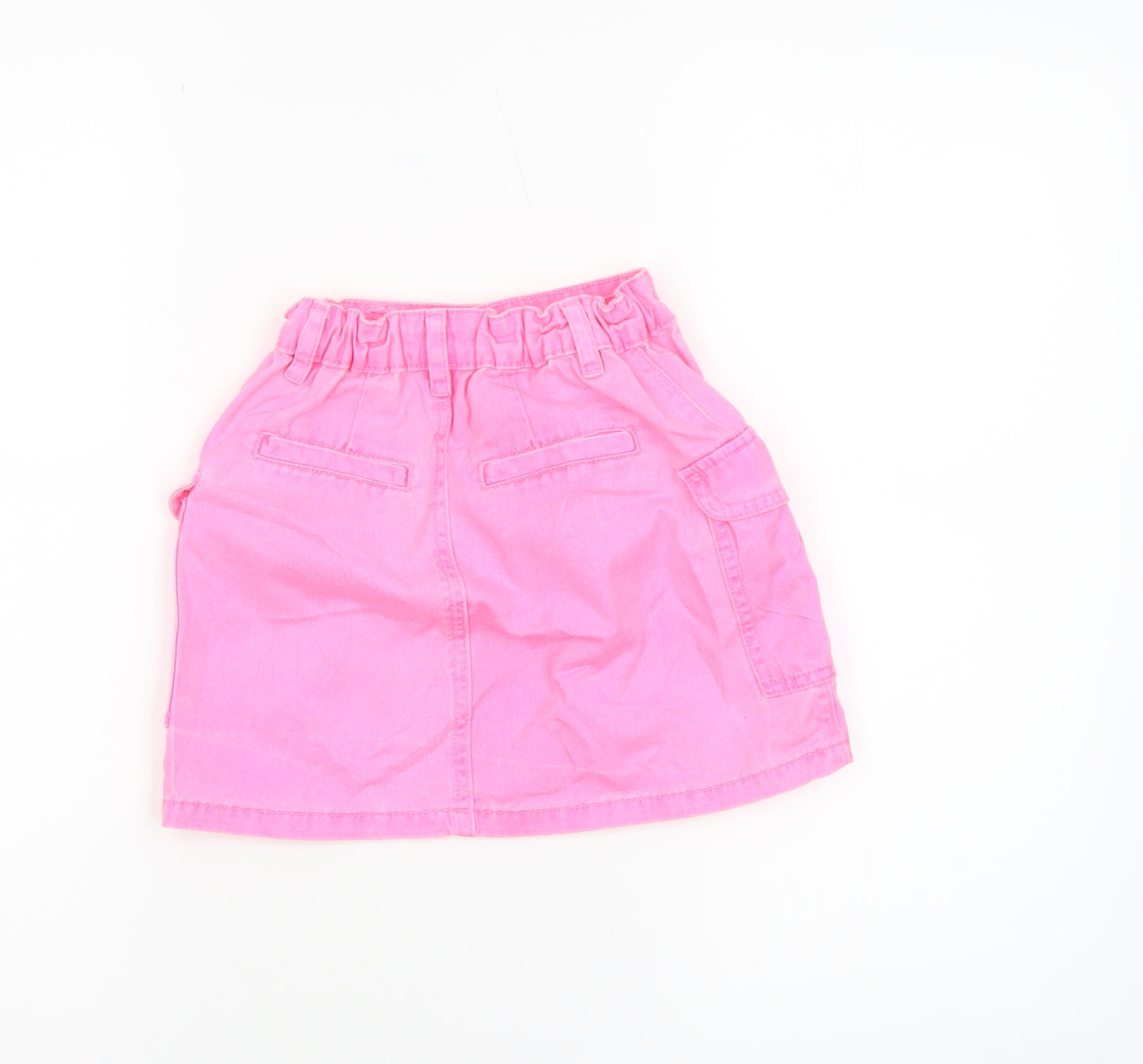 Primark Teens Pink Cargo Mini Skirt 8 Slim Cotton Denim Zip Pockets