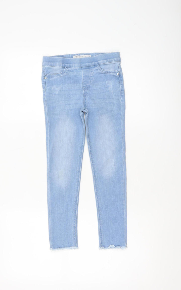 Denim Co. Girls Blue Jegging Jeans Size 7-8 Years Light Wash Stretch Denim