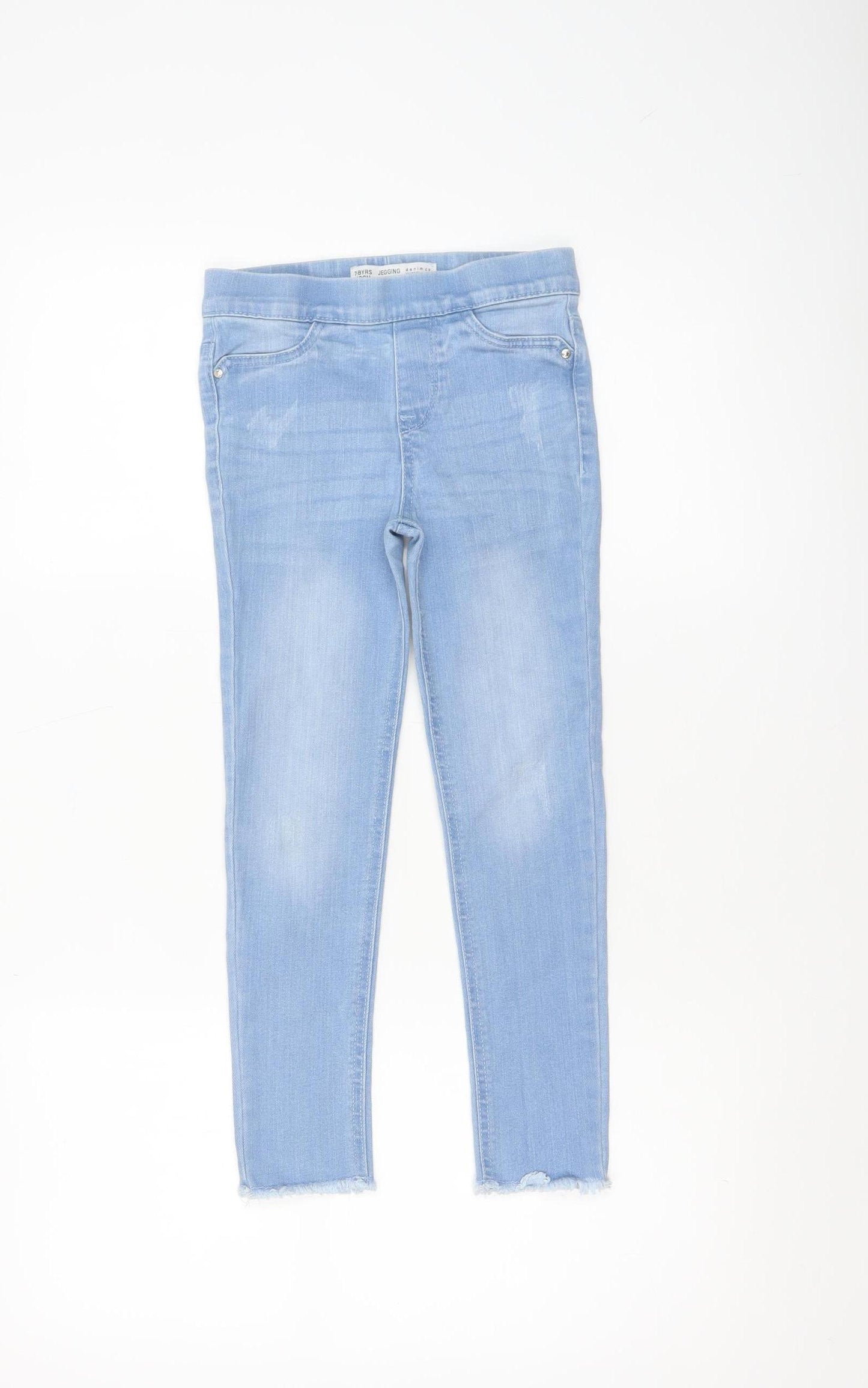 Denim Co. Girls Blue Jegging Jeans Size 7-8 Years Light Wash Stretch Denim