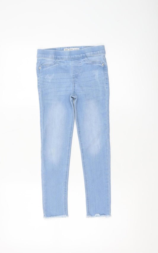 Denim Co. Girls Blue Jegging Jeans Size 7-8 Years Light Wash Stretch Denim