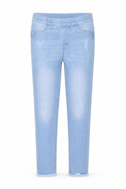 Denim Co. Girls Blue Jegging Jeans Size 7-8 Years Light Wash Stretch Denim