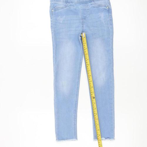 Denim Co. Girls Blue Jegging Jeans Size 7-8 Years Light Wash Stretch Denim