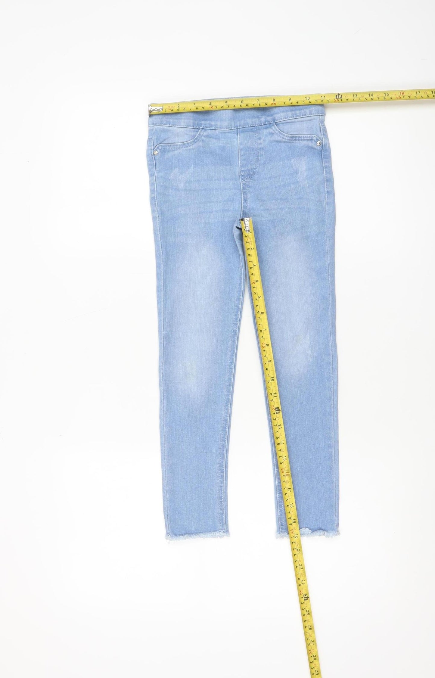 Denim Co. Girls Blue Jegging Jeans Size 7-8 Years Light Wash Stretch Denim