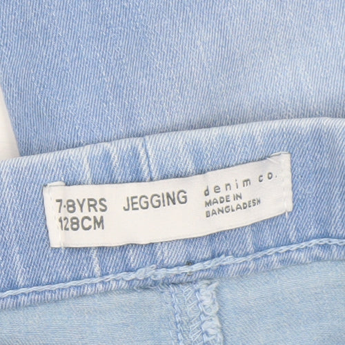 Denim Co. Girls Blue Jegging Jeans Size 7-8 Years Light Wash Stretch Denim