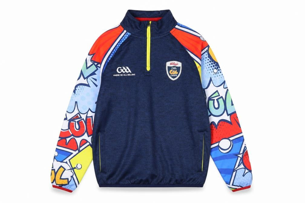 Front view of McKeever boys’ multicoloured 5 years 1/4 zip gaa kellogg’s pullover top