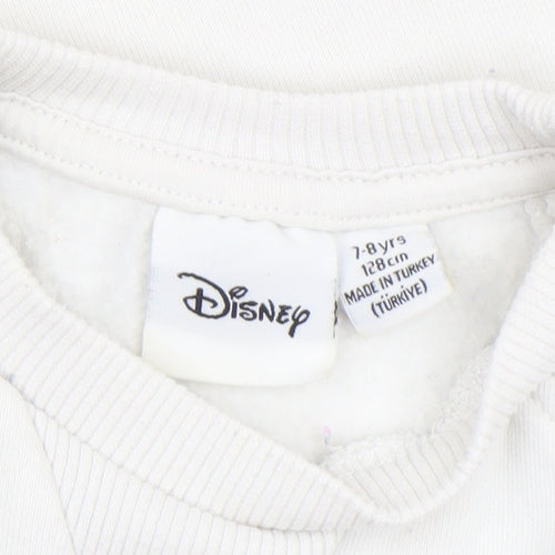 Disney Girls White Chip 'n Dale Fleece Sweatshirt 7-8 Years Pullover