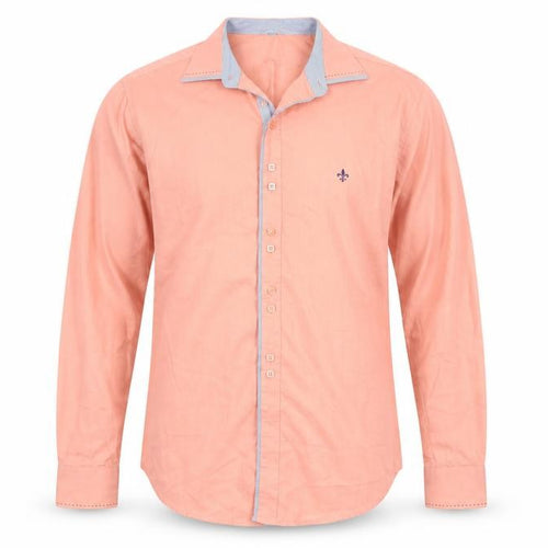 Dudalina Sport Men's Peach Long Sleeve Button-Up Shirt Size M