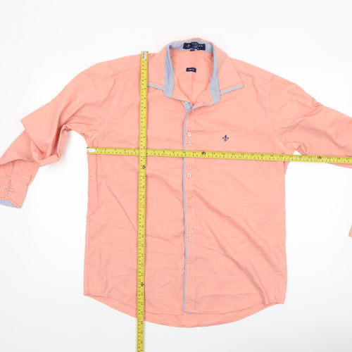 Dudalina Sport Men's Peach Long Sleeve Button-Up Shirt Size M