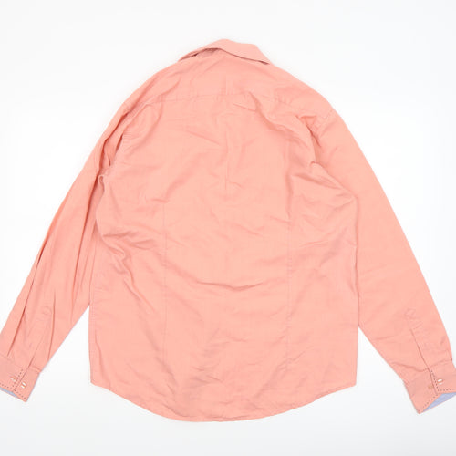 Dudalina Sport Men's Peach Long Sleeve Button-Up Shirt Size M