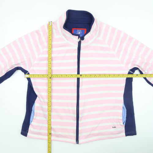 Paco Women’s Pink Striped Cotton Zip Jacket Size 18